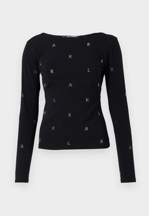KARL LAGERFELD RHINESTONE OPEN BACK - Topper langermet - black