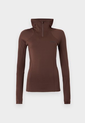 TECHNICAL LONG SLEEVE HOODIE - T-shirt à manches longues - coffe brown