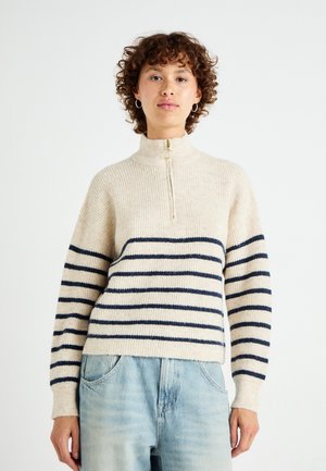 ONLTOKYO ZIP PULLOVER - Maglione - pumice stone