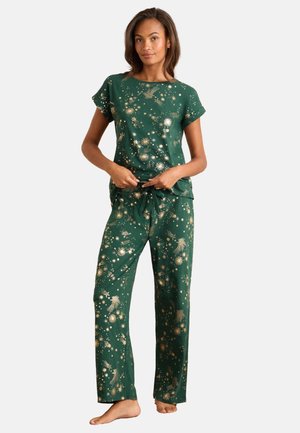 Love & Roses SET - Pyjamas - forest green