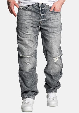 BAGGY MIT USED LOOK - Relaxed fit jeans - hellgrau