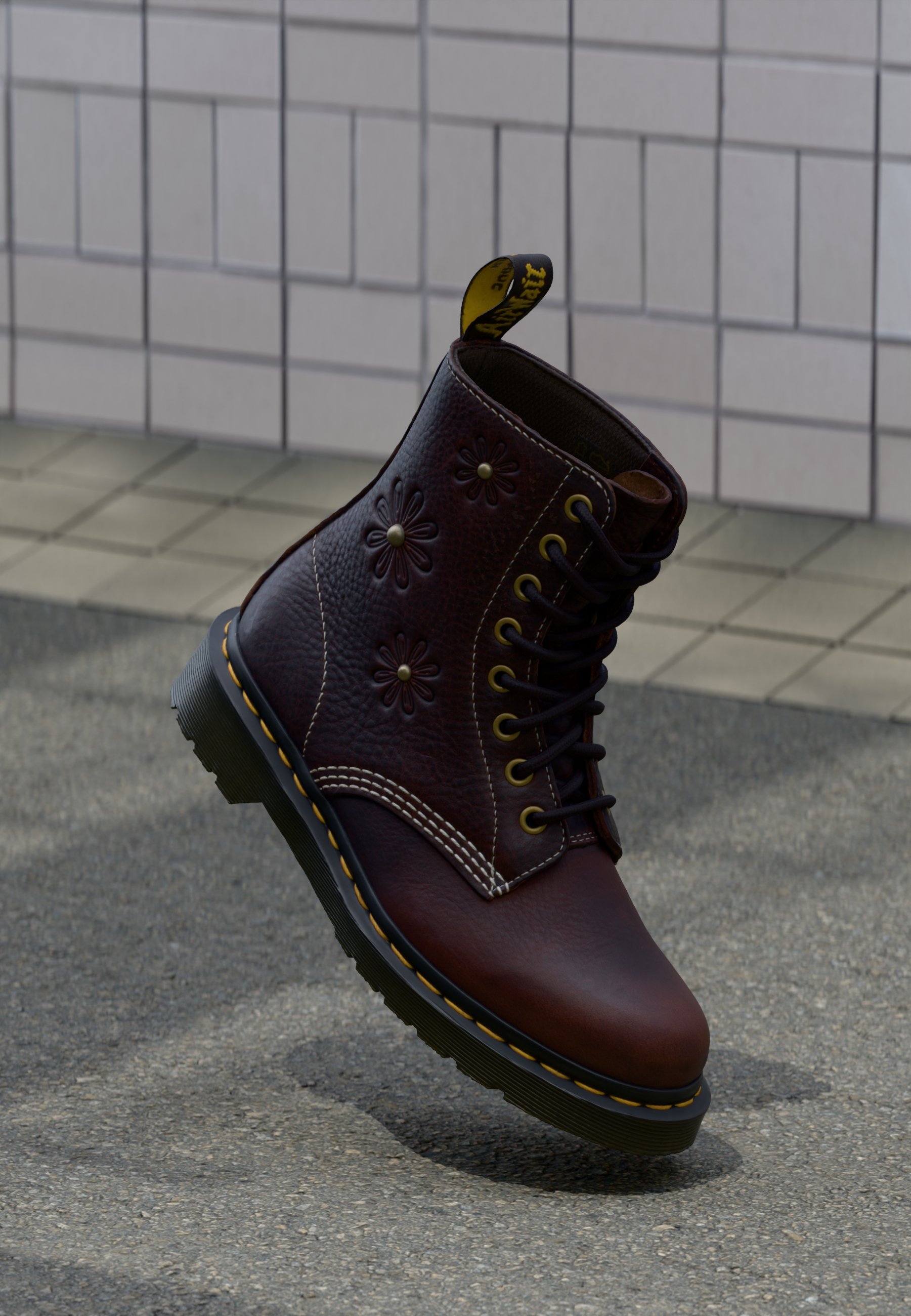 Dr. Martens 1460 PASCAL FLOWER 8 EYE BOOT - Veterboots - dark