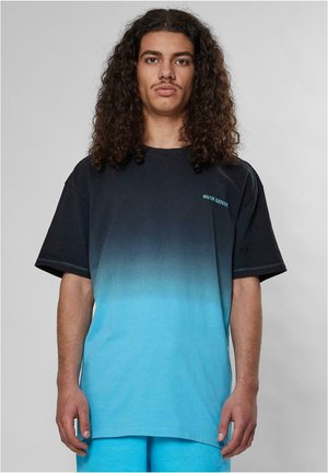 ESSETIAL FADE TEE - Marškinėliai su spaudiniu - black aqua