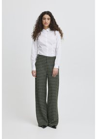 ICHI KATE CLOULE  - Kelnės - rifle green check