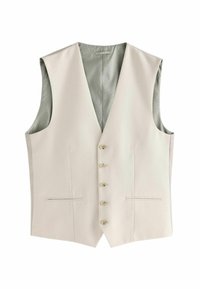 TEXTURED REGULAR FIT - Vestă costum - ecru