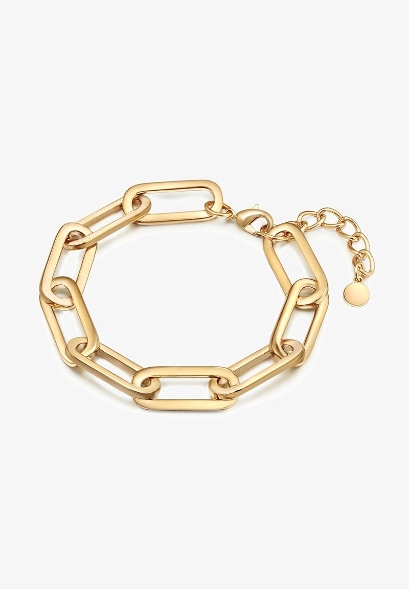 Kuldne käevõru, millel on suured, piklikud lingid ja vähklõks. Sisaldab reguleeritavat pikendusahelat koos väikese ümmarguse ripatsiga.