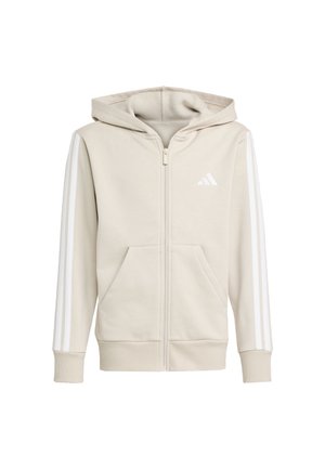 JUNIOR 3 STRIPES FZ  - Sudadera con cremallera - beige   white