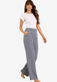 HIGH WAIST WIDE LEG TAILORED  - Kalhoty - grey