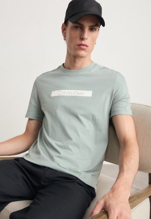 Calvin Klein CUT OUT SHADOW LOGO - T-shirt con stampa - slate gray