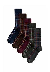 Unselected, rich red  blue check