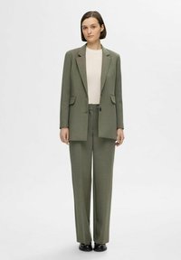 Selected Femme Halflange jas - khaki