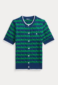 SHORT SLEEVED CARDIGAN - Adīta jaka - blue yacht/scarab green