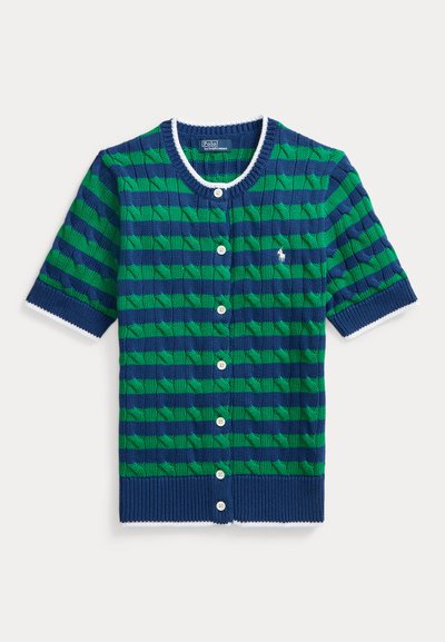 Polo Ralph Lauren SHORT SLEEVED CARDIGAN - Cardigan - blue yacht/scarab green