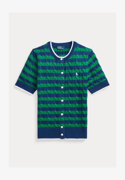 Polo Ralph Lauren SHORT SLEEVED CARDIGAN - Cardigan - blue yacht/scarab green