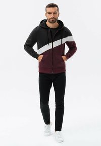 Ombre THREE-COLOR  WITH A HOOD B1419 - Sudadera con cremallera - black