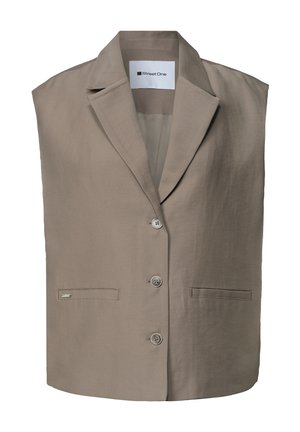 Street One, WESTE IN A-LINIE MIT REVERSKRAGEN - Veste sans manches - dark beige