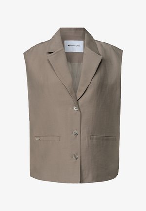 Street One, WESTE IN A-LINIE MIT REVERSKRAGEN - Chaleco - dark beige