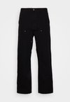 DOUBLE KNEE PANT - Pantaloni - black rinsed