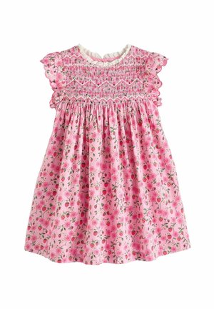 CATH EMBROIDERED SHIRRED FRILL SLEEVE-REGULAR FIT - Jurk - pink strawberry