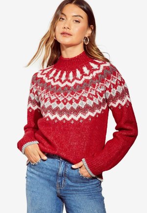 SPARKLE FAIRISLE - REGULAR FIT - Striktrøje - red