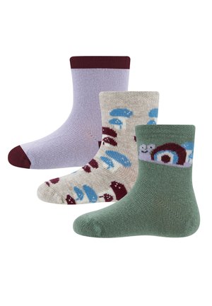 3ER-SET - Socks - hell flieder-schattenspiel-dkl