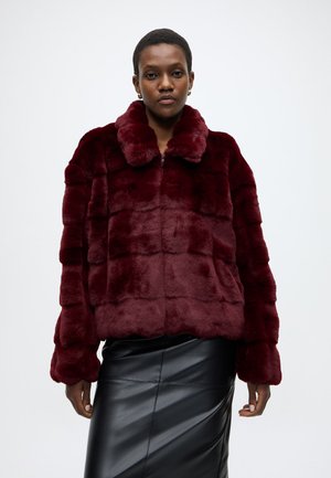 SYLVIE ZIP FAUX FUR JACKET - Veste d'hiver - burgundy