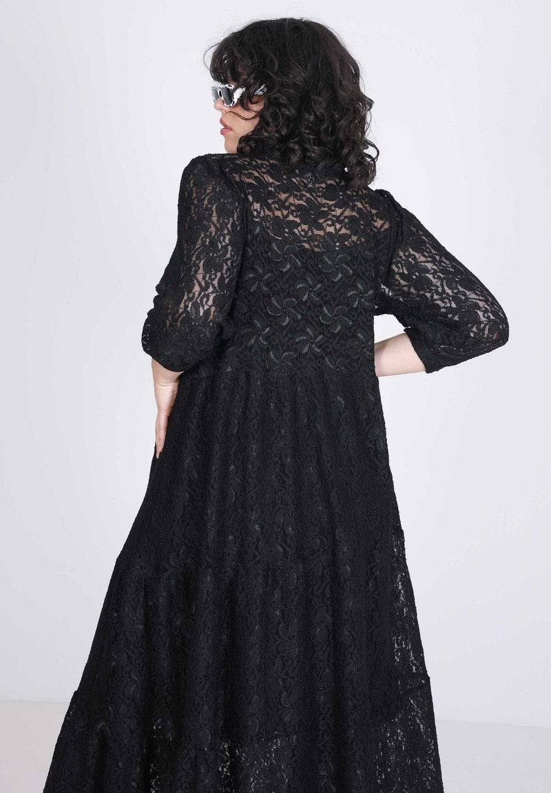 Robe Longue Boheme Dentelle Noire Robe Bohème Chic Robe Longue