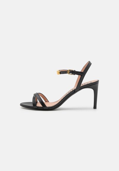 MOSCHINO MINI LETTERING - Sandály na vysokém podpatku - nero