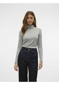 Vero Moda VMSARAH ALBERTE HIGHNECK  - Džemperis - light grey melange