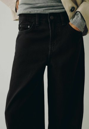 Next, PETITE FIT - WIDE LEG DENIM JEANS 2 PACK - Wide Leg - black chocolae brown