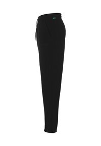 Zwarte sweatpants met een trekkoord in de taille, zijzakken en een reliëflogo. Gemaakt van zacht materiaal, met een tapered fit en een gladde textuur.