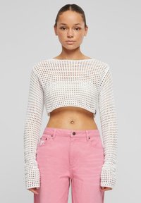 Karl Kani RETRO CROP - Svetrík - white