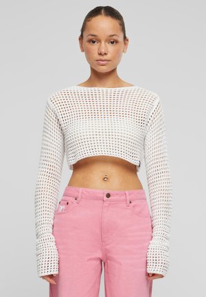 RETRO CROP - Pulover - white