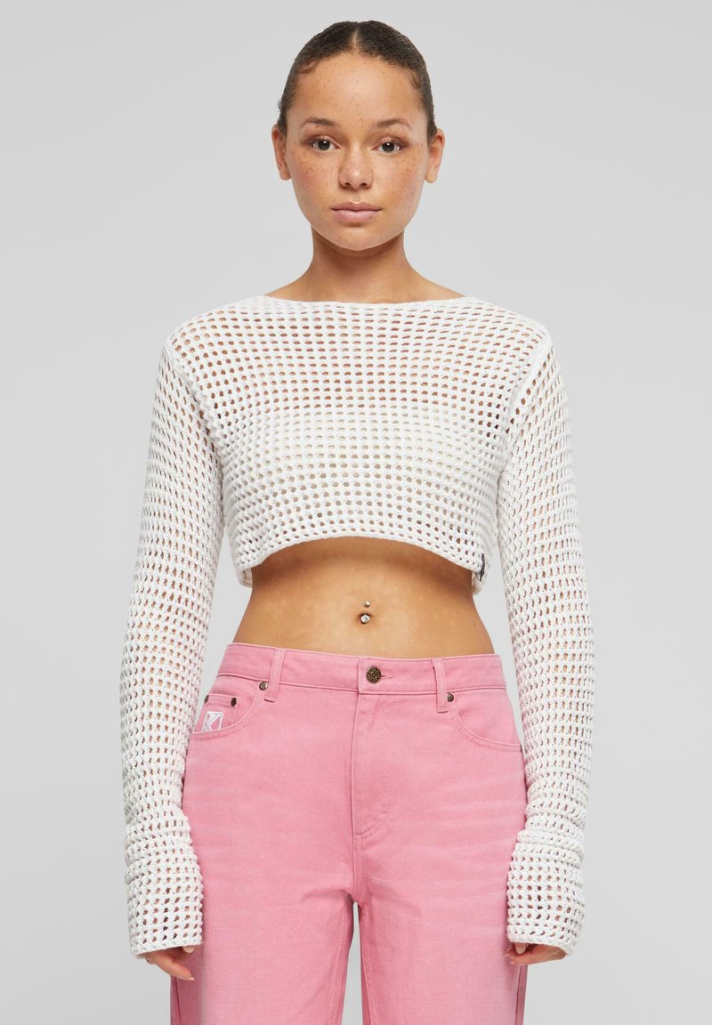 Karl Kani RETRO CROP - Svetrík - white
