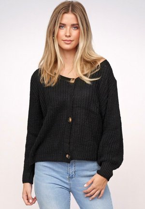 WITH BUTTONS - Cardigan - black