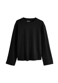 REGULAR FIT CREW NECK - Pikkade varrukatega topp - black