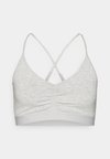 LIGHT SUPPORT SPORTS BRA WITH RUCHING DETAIL AND ADJUSTABLE CROSS BACK - Αθλητικό σουτιέν ελαφριάς στήριξης - mottled light grey
