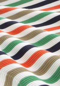 TOM TAILOR NEW OTTOMAN - Strickpullover - navy green multicolor stripe