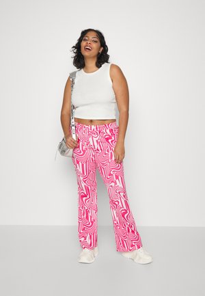 Noisy May Curve NMLAILA PASA PANTS - Παντελόνι φόρμας - pink yarrow/abstract
