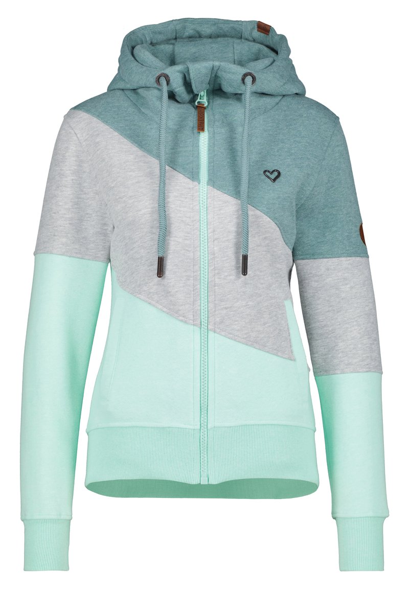 alife & kickin Sweater met rits groen gemêleerd