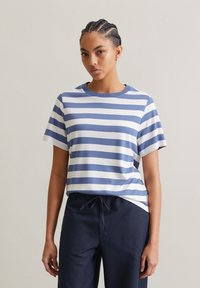Marc O'Polo DENIM - GESTREIFTES  - T-shirt imprimé - medium blue Image miniature 1