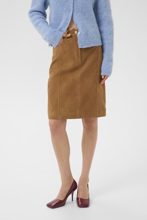 COGNIA SKIRT - Gonna di pelle - cognac