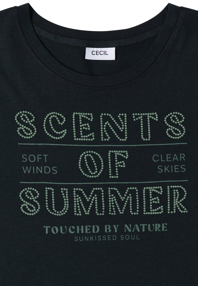 Cecil Maglietta Donna Ausbrenner Con Scritta: Effetto Bruciato Semitrasparente, Girocollo, Morbida, Casual