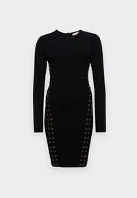 LACING DRESS - Jersey dress - black