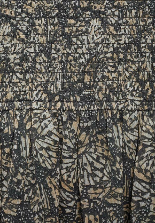 ASYMMETRICAL PRINTED - Pleated skirt - ecru4