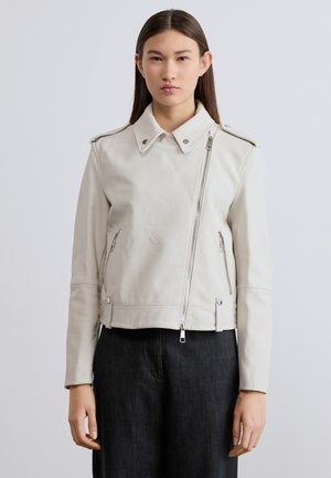 SANDY - Leather jacket - open white