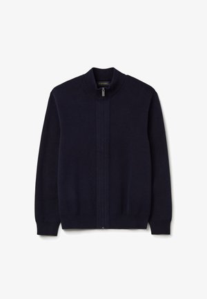 PIOMBO FULL-ZIP WITH HIGH NECK - Strickjacke - night blue