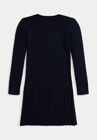 Polo Ralph Lauren MINI CABLE PLEATED COTTON JUMPER DRESS - Sarafanas - navy