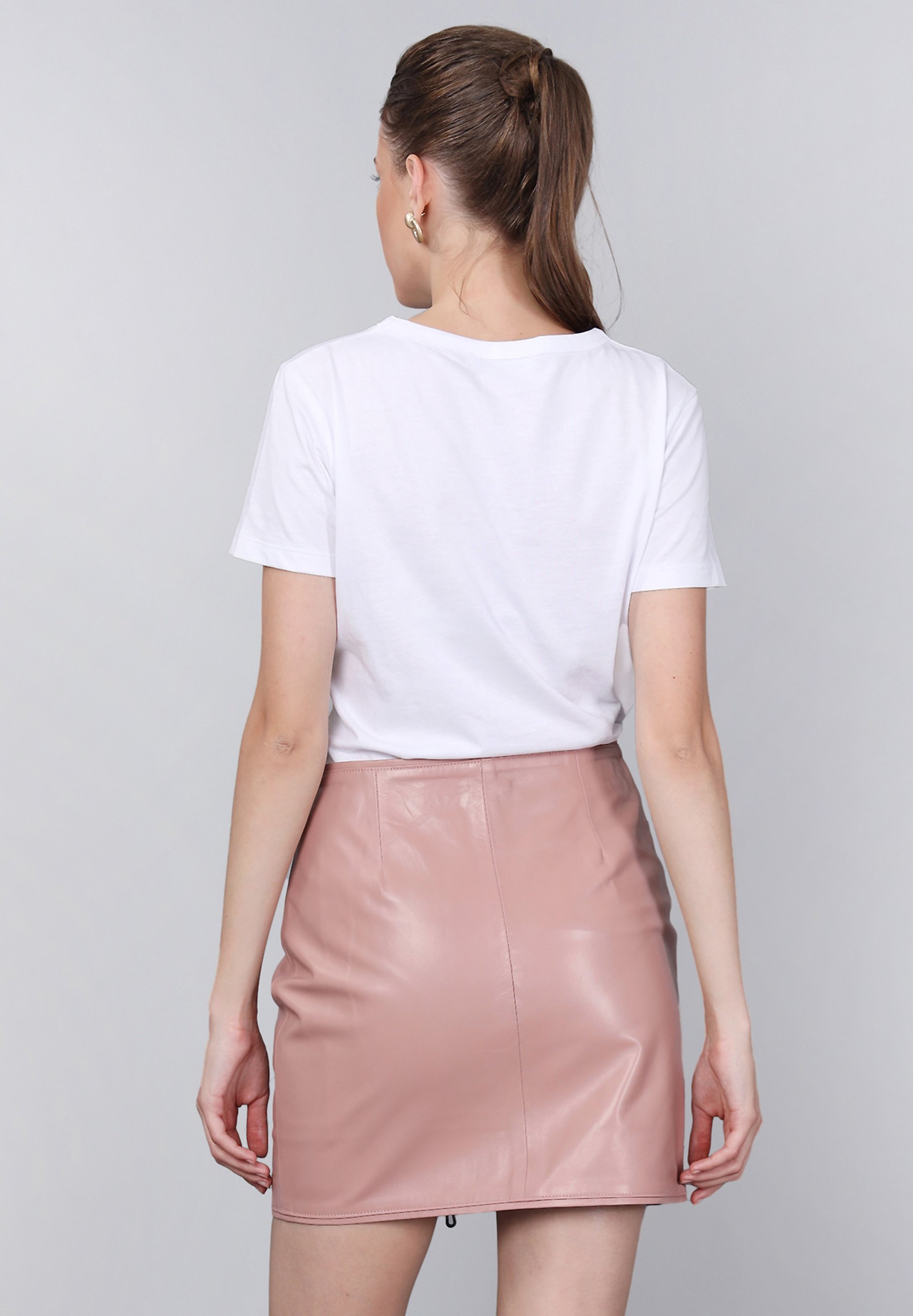 Basics and More Gonna di pelle - powder/rosa salmone - Zalando.it