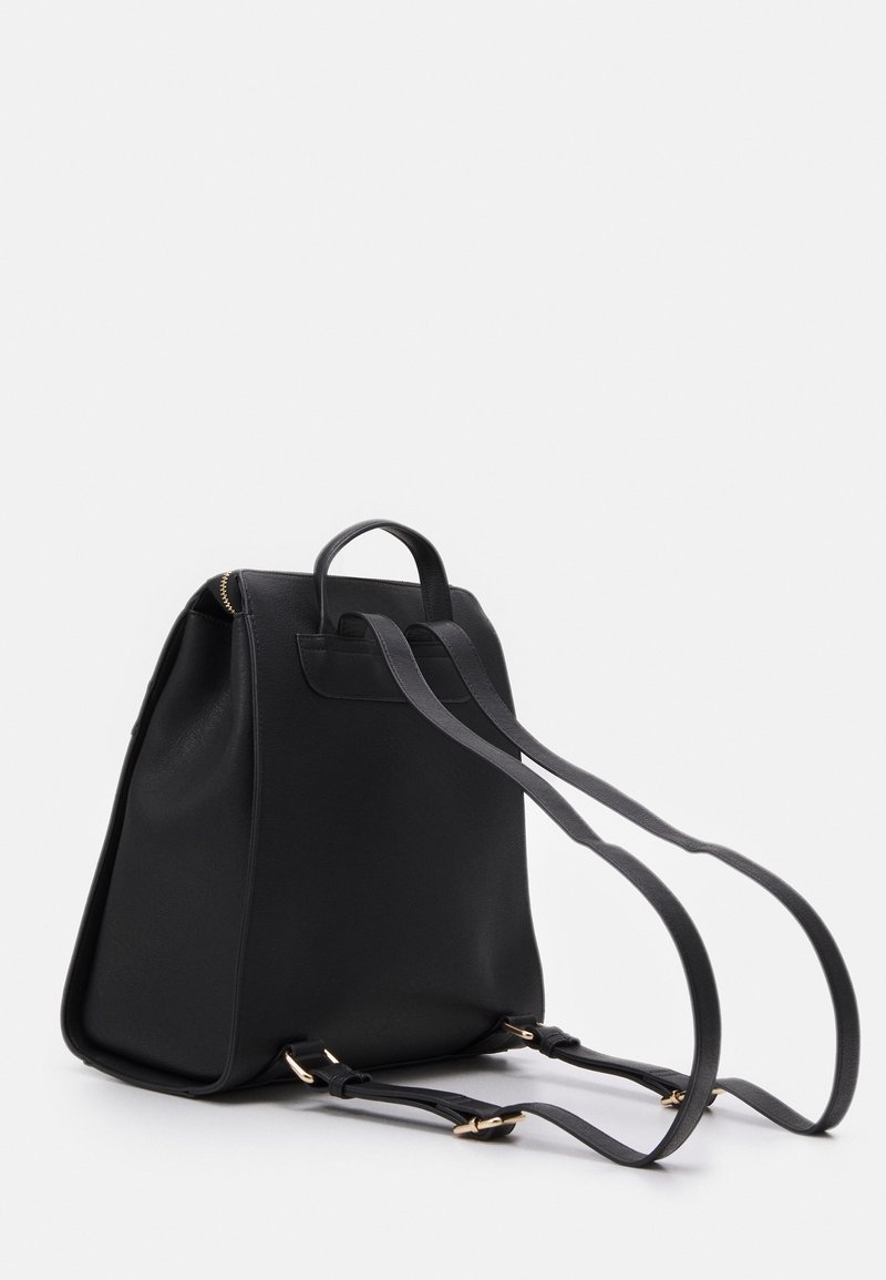 Dune London Black Leather Backpack with Gold Hardware Buy Dune London Black Dartmouth Double Zip Smart Backpack  main image 2